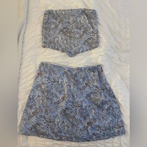 Blue bandanna pattern two peice Hollister set